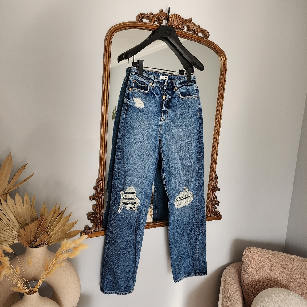 Lovers and Friends Ryan High Rise Loose Straight in Palm Canyon Jeans